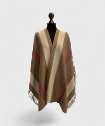 Galise cape in mixed cotton, brown