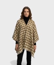 Galise mantella a quadroni, beige