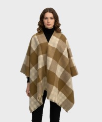 Galise mantella a quadroni, beige