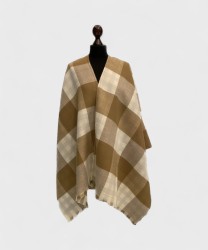 Galise checked cape, beige