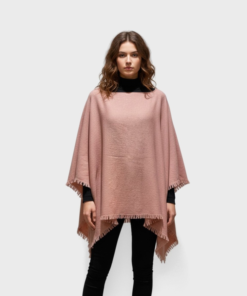 Bluestars poncho in wool and cashmere blend...