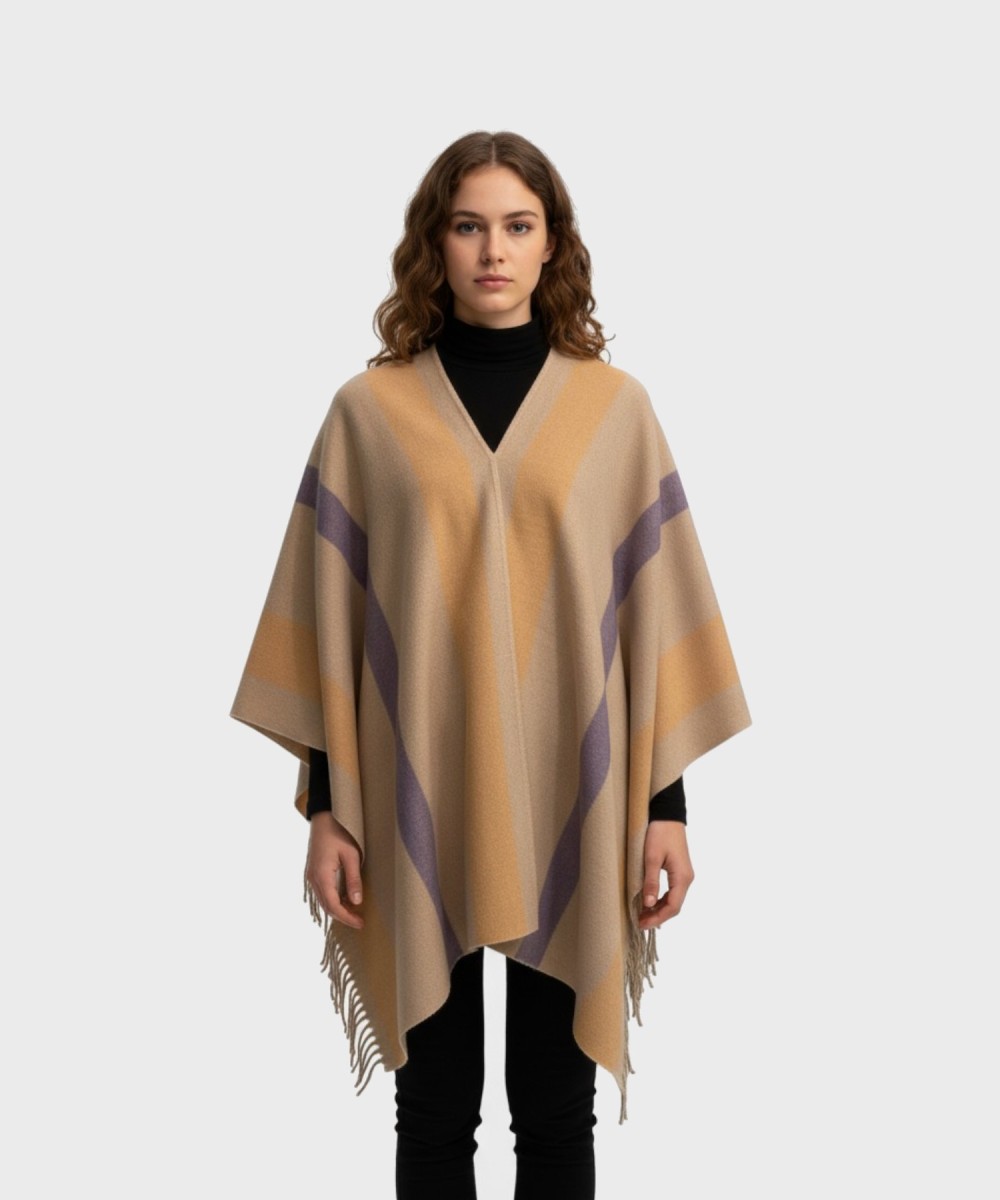 Galise cotton blend cape, lilac pink