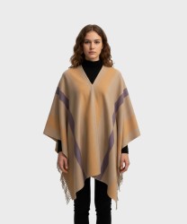 Galise mantella in misto cotone, cammello
