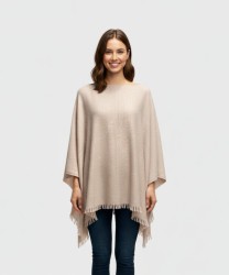 Archivio Bluestars poncho in misto lana e cashmere puntinato