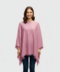 Bluestars poncho in wool and cashmere blend with silver dots
