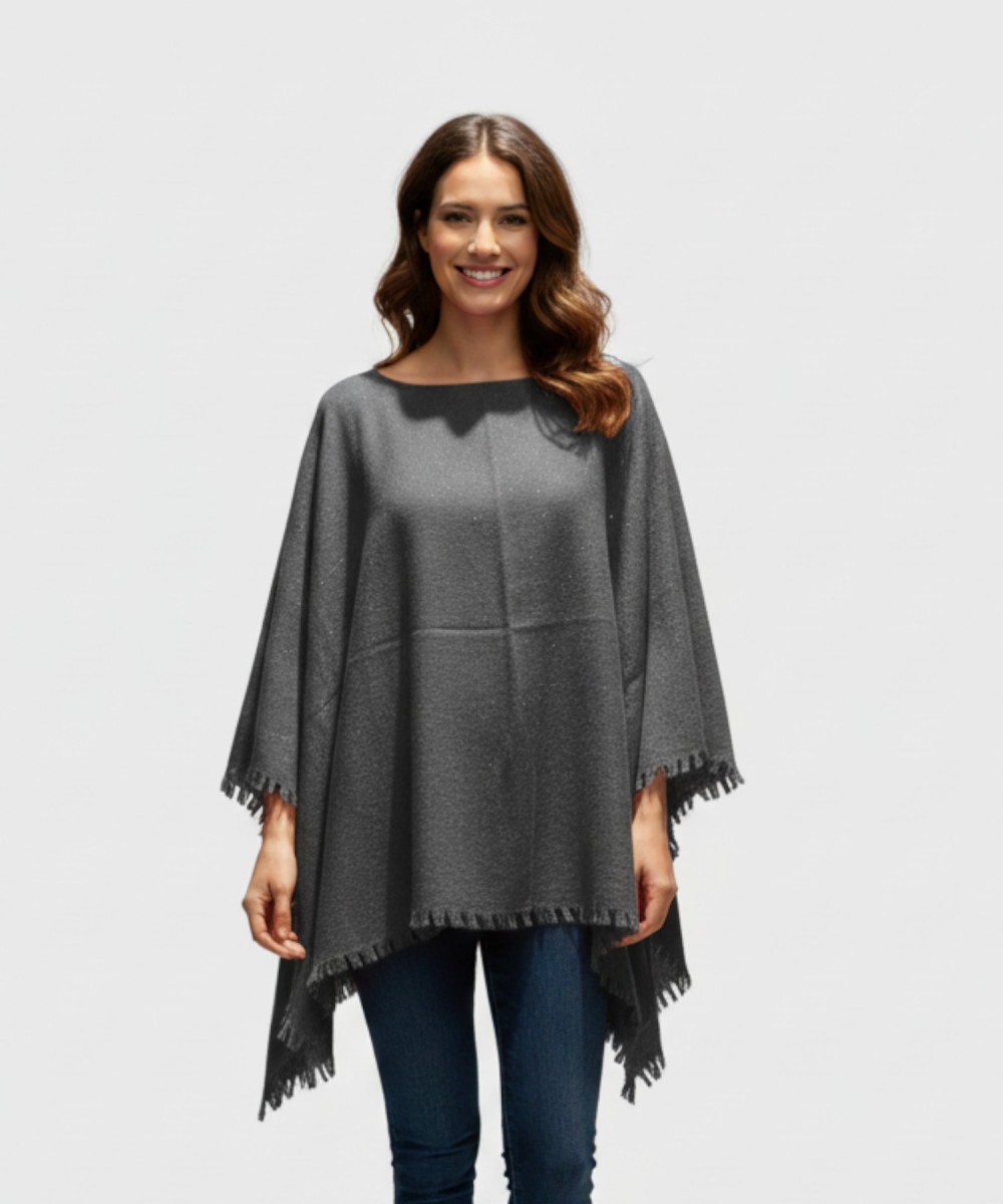 Galise poncho in misto Cashmere e dettagli...