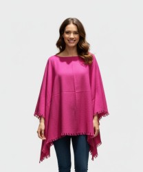 Bluestars poncho in wool and cashmere blend with silver dots