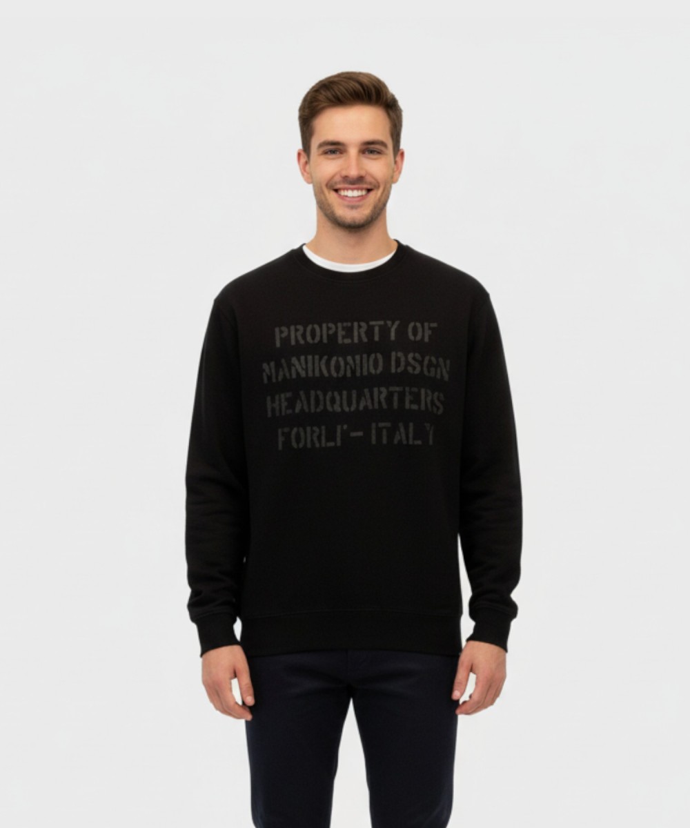 Manikomio Dsgn Sweatshirt Cotton Sweatshirt, Black