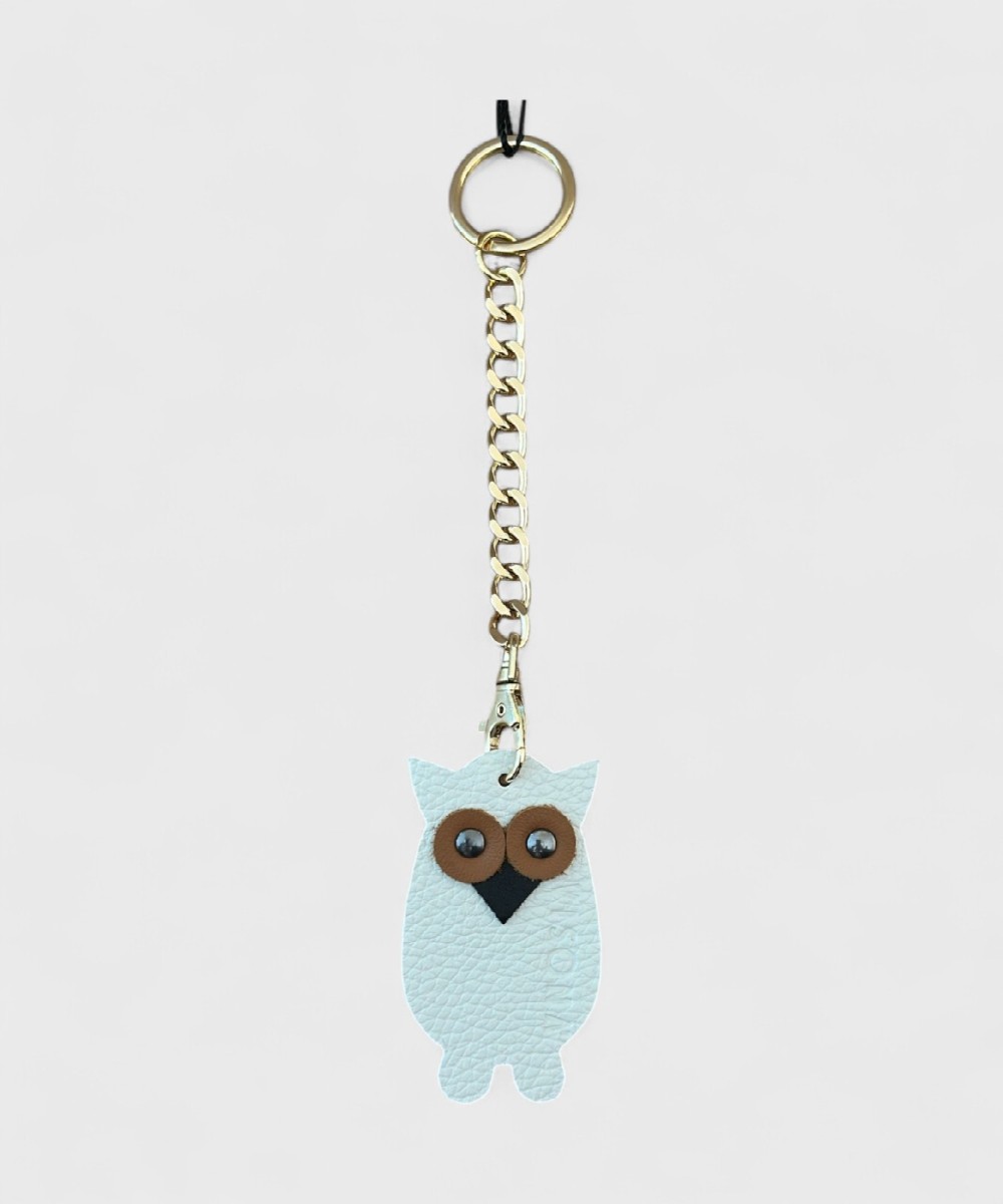 Visona California Owl Keychain, White