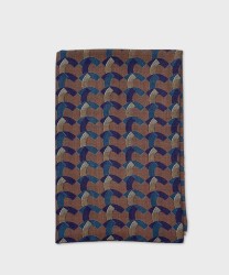 Arcuri geometric patterned wool scarf, brown