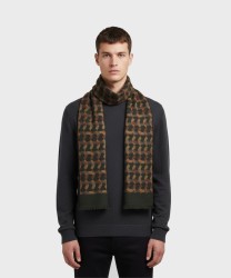 Arcuri geometric patterned wool scarf, green