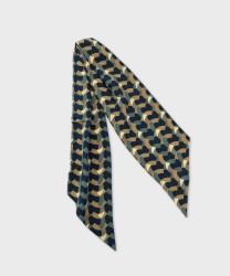 Arcuri ascot in seta fantasia geometrica, nero