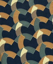 Arcuri ascot in seta fantasia geometrica, nero