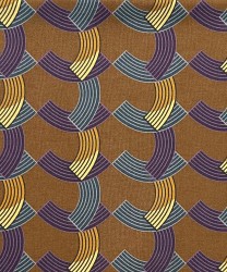 Arcuri ascot in geometric patterned silk, brown