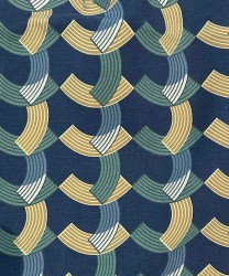 Arcuri ascot in geometric patterned silk, blue