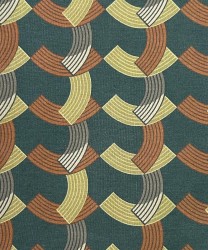 Arcuri ascot in seta fantasia geometrica, verde