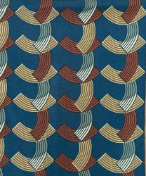 Arcuri geometric patterned silk ascot, teal