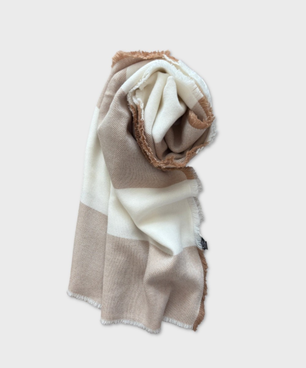 Arcuri sciarpa in lana bicolore, beige