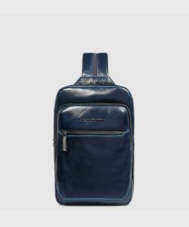 Piquadro Blue Square monospalla con portabilità a zaino, blu