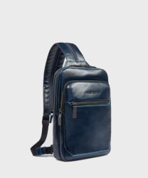 Piquadro Blue Square monospalla con portabilità a zaino, blu