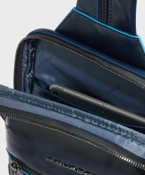 Piquadro Blue Square monospalla con portabilità a zaino, blu