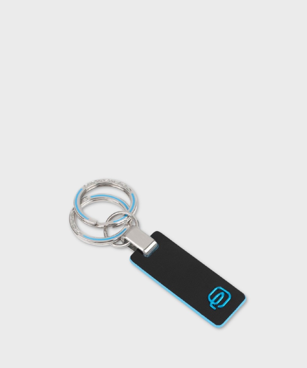Piquadro Blue Square flat key ring, black