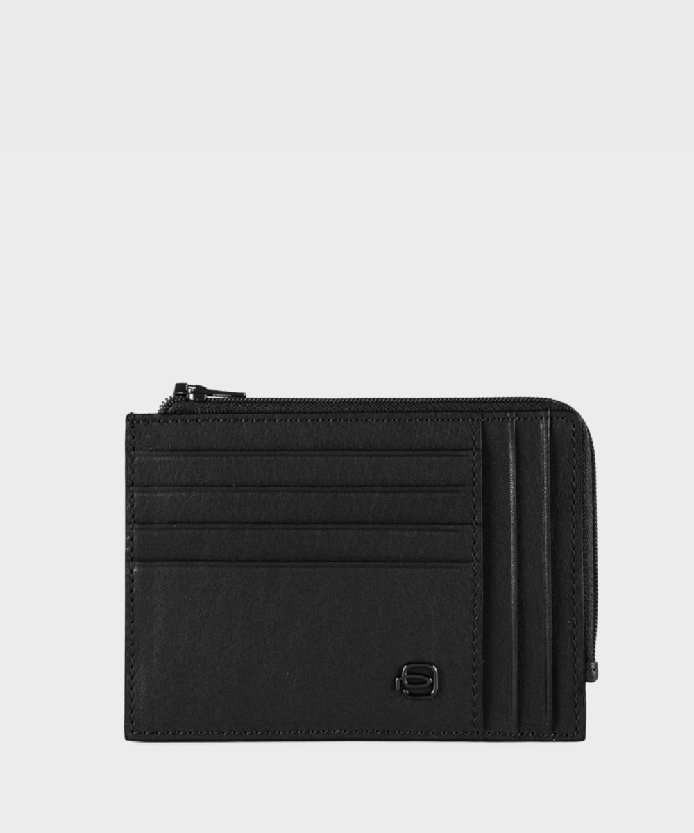 Piquadro Black Square bustina con zip 8+4 cc in...