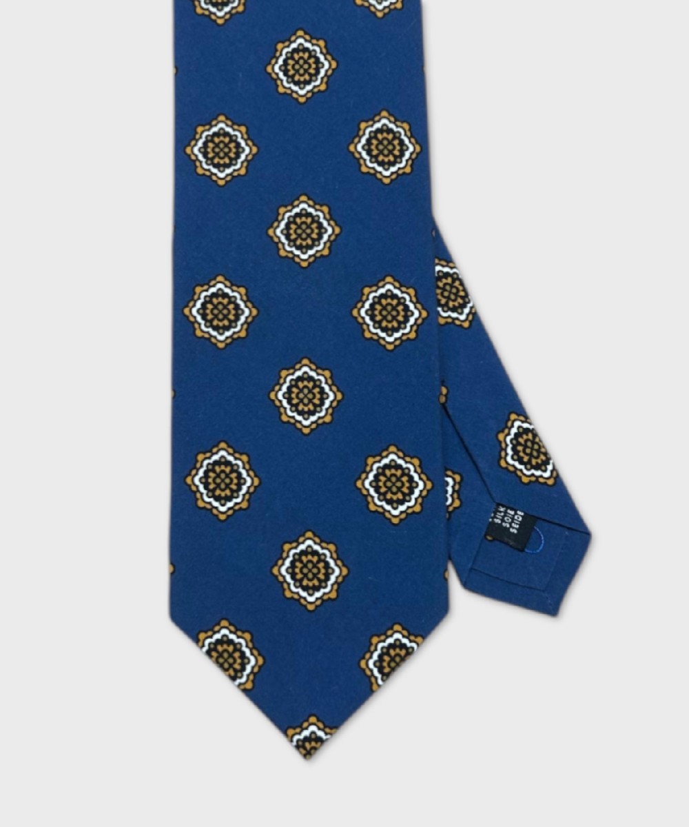 Arcuri three-fold silk tie, blue