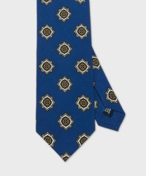 Arcuri three-fold silk tie, blue