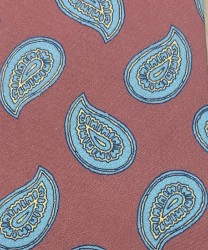 Arcuri three-fold silk tie, salmon