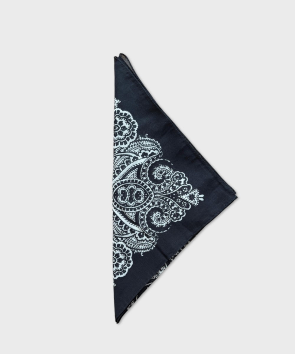 Arcuri silk and cotton bandana scarf, black