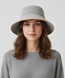 Catarzi Murano cappello cloche in paglia crochet, tortora