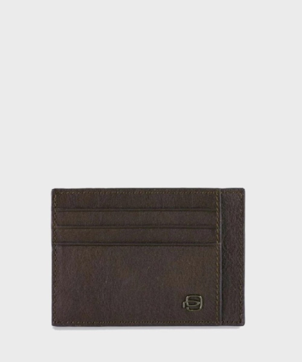 Piquadro Black Square 6+2 cc pouch, dark brown
