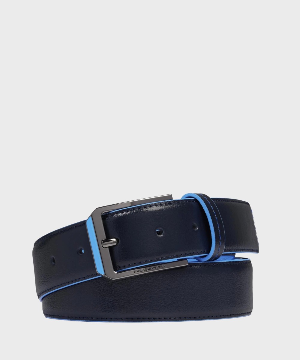 Piquadro Blue Square cintura fibbia squadrata rutenio, blu