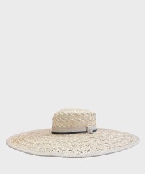 Catarzi Amalfi cappello in paglia intrecciata, bianco