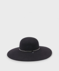 Catarzi Cicogna cappello Pamela in feltro lana, nero