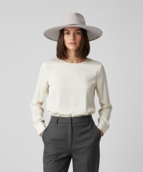 Catarzi Gabbiano cappello fedora in lana effetto camoscio