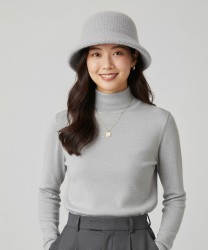 Catarzi Visone Wool Cloche Hat Handmade, Black