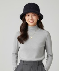 Catarzi Visone cappello cloche in lana fatto a mano, bianco