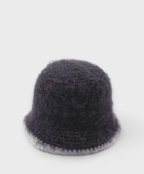 Catarzi Marmotta Wool Cloche Hat Handmade, Pearl Black