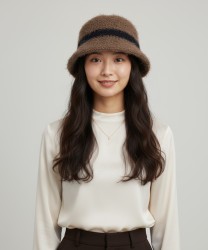 Catarzi Alpaca Wool Cloche Hat Handmade, Black Mud
