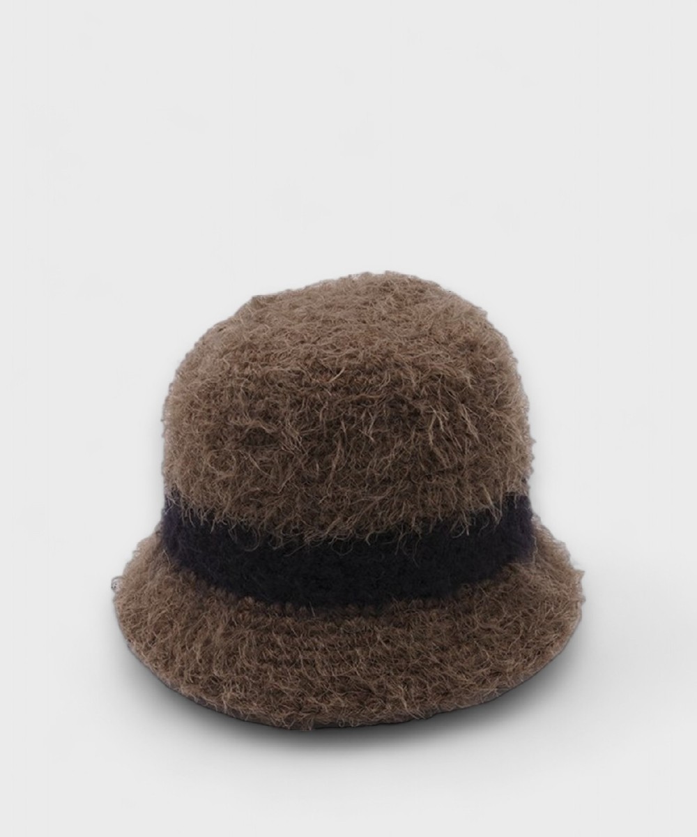 Catarzi Alpaca Wool Cloche Hat Handmade, Black Mud