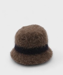 Catarzi Alpaca Wool Cloche Hat Handmade, Black Mud