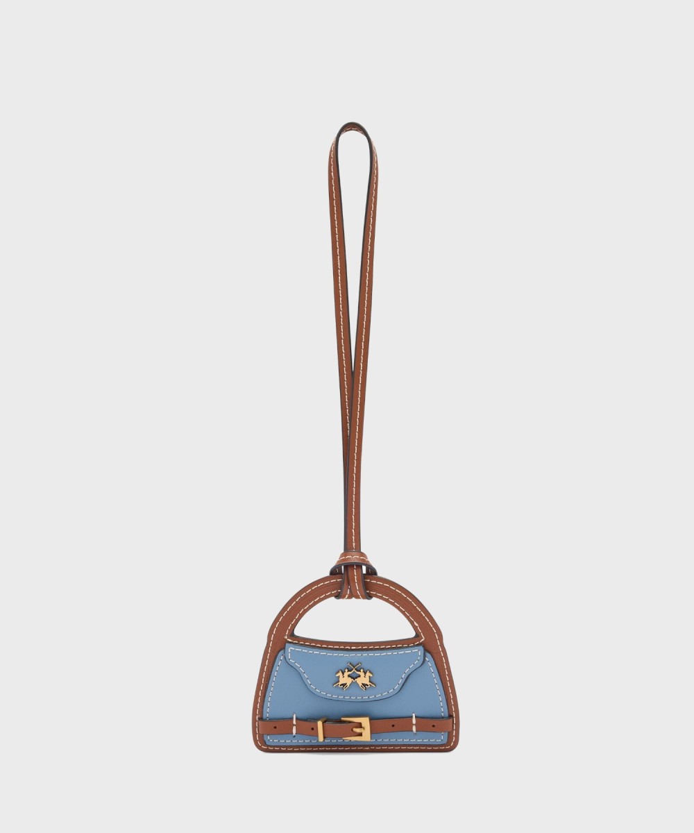 La Martina Selva bag charm, dramatic sky cognac