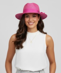 Catarzi Talamone Borsalino hat in knit with ribbon and