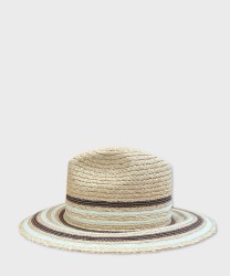 Catarzi Deserto cappello fedora in raffia e paglia, bicolore