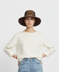 Catarzi Corbara cappello cloche con coulisse regolabile, marrone