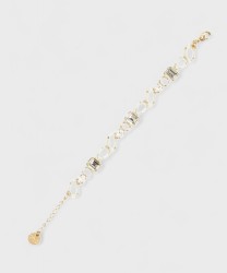 Archivio Pavié bracciale oro con pietre forme miste bianco