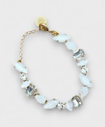 Archivio Pavié bracciale oro con pietre forme miste bianco