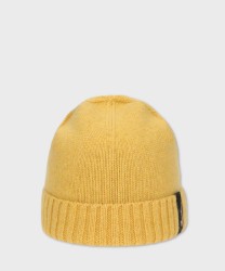 Borsalino City Beanie hat in shaved eco cashmere, yellow